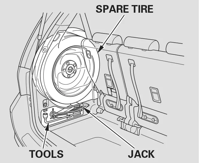 honda odyssey spare tire location