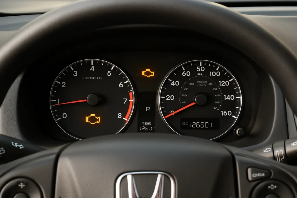 Honda Dashboard with Check Engine Light On Check Engine Light Dashboard